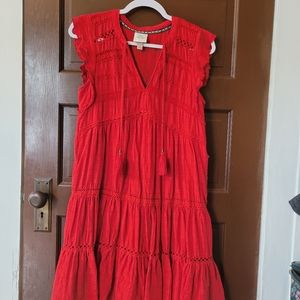 Red country style dress
